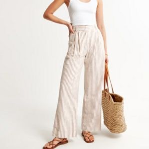 Abercrombie Fitch Linen Pants Wide Leg Stripe